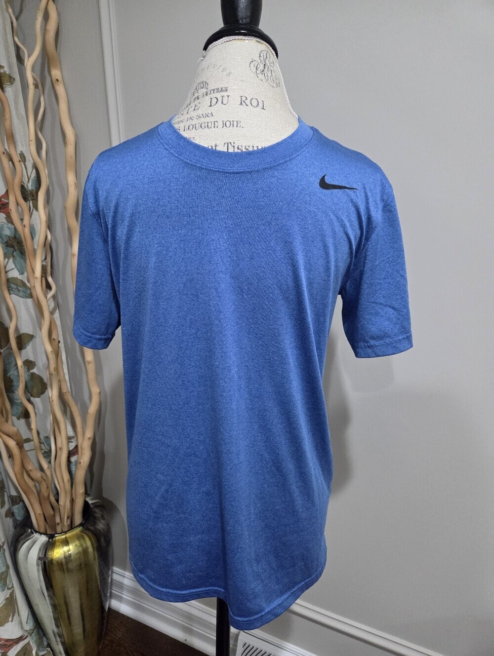 Nike Men's Heather Royal Blue Short-Sleeve Crew Athletic Tee Sz.S